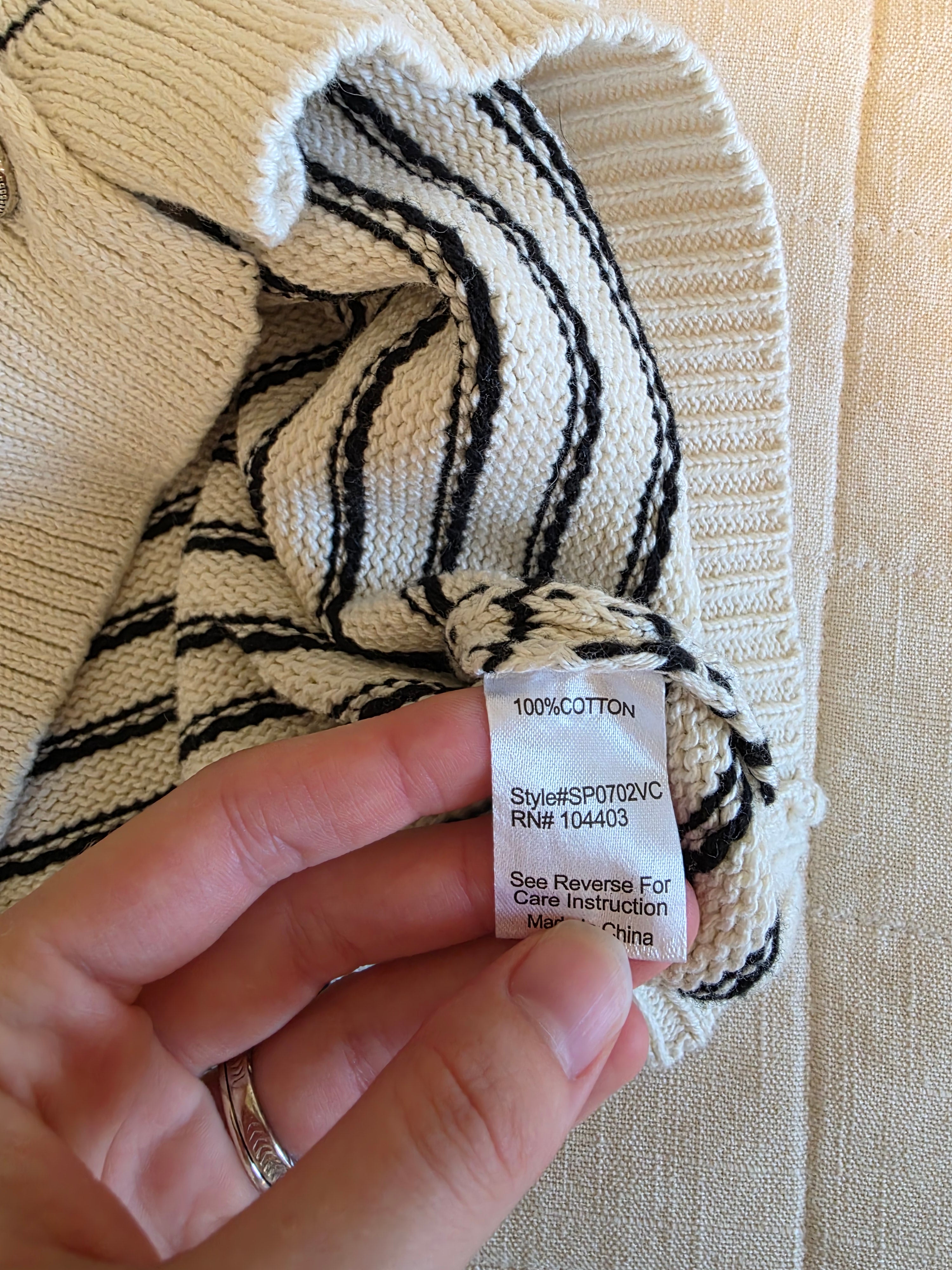 Vici Striped Button Up Knit Top (M)