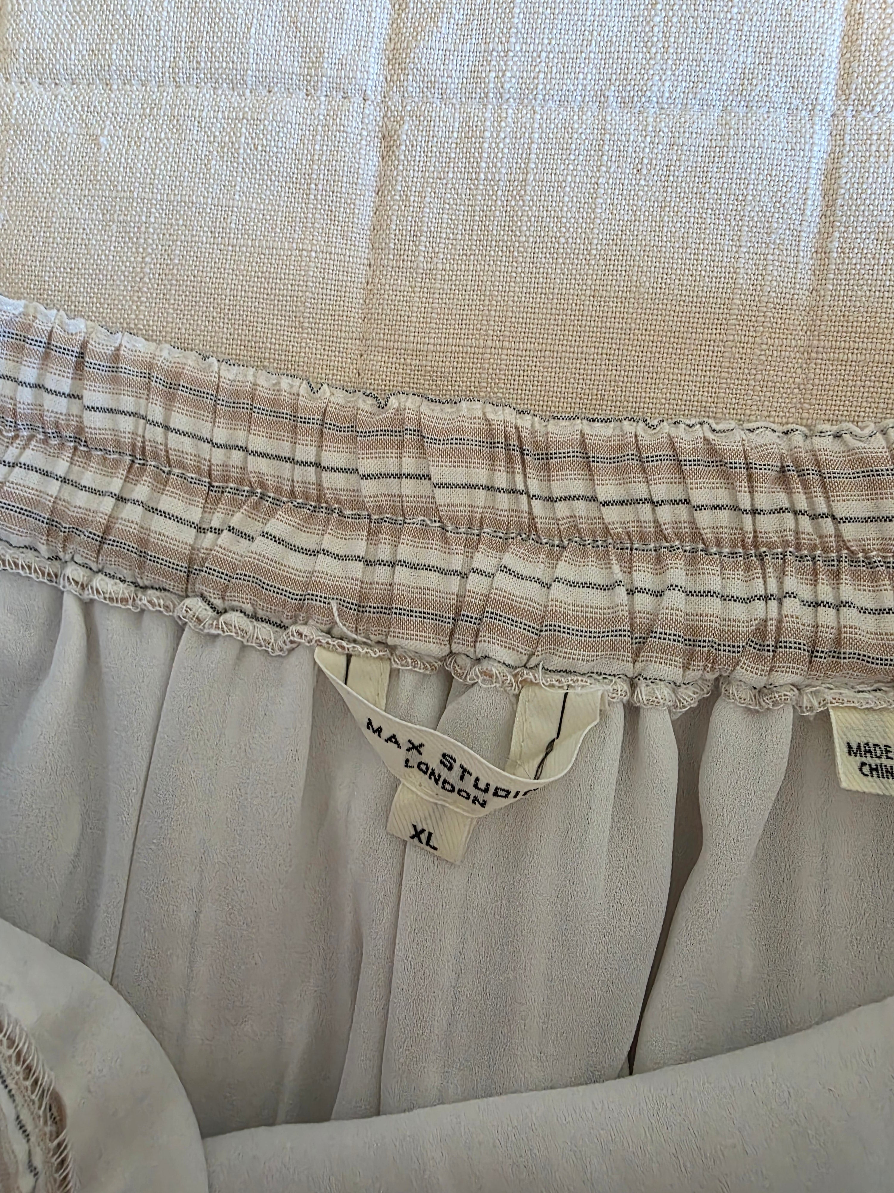 Neutral Striped Maxi Skirt (XL)