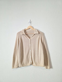 Neutral Button Up Cardigan Sweater (S)