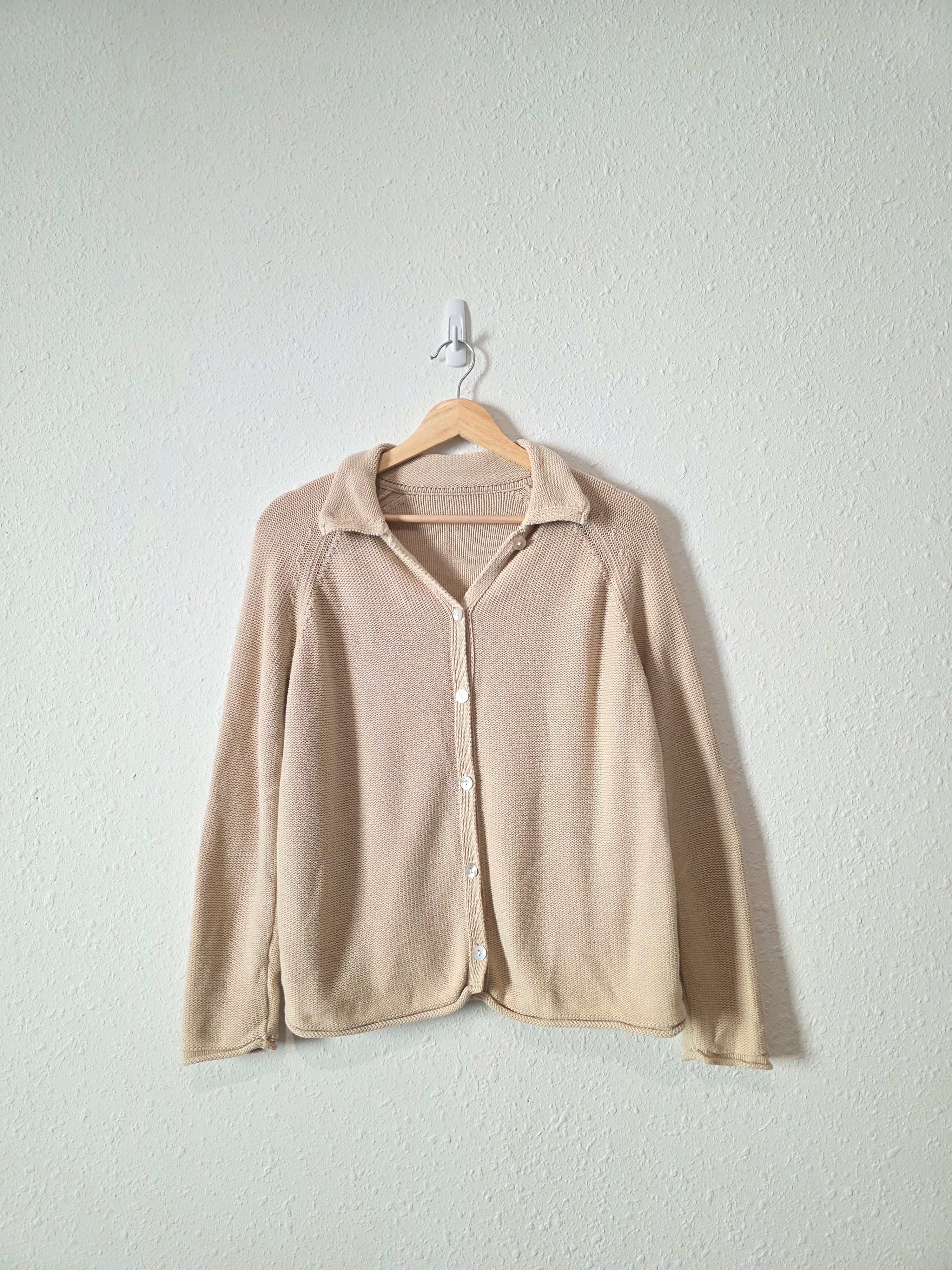 Neutral Button Up Cardigan Sweater (S)