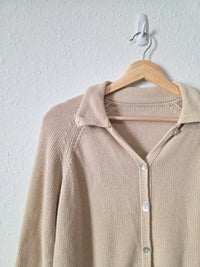 Neutral Button Up Cardigan Sweater (S)