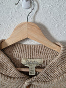 Oversized Knit Henley Sweater (L)