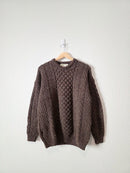Vintage Cable Knit Wool Sweater (M)