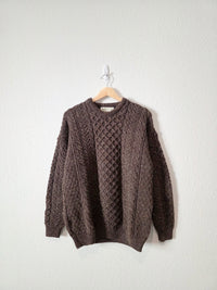 Vintage Cable Knit Wool Sweater (M)