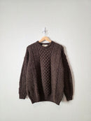 Vintage Cable Knit Wool Sweater (M)