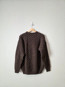 Vintage Cable Knit Wool Sweater (M)