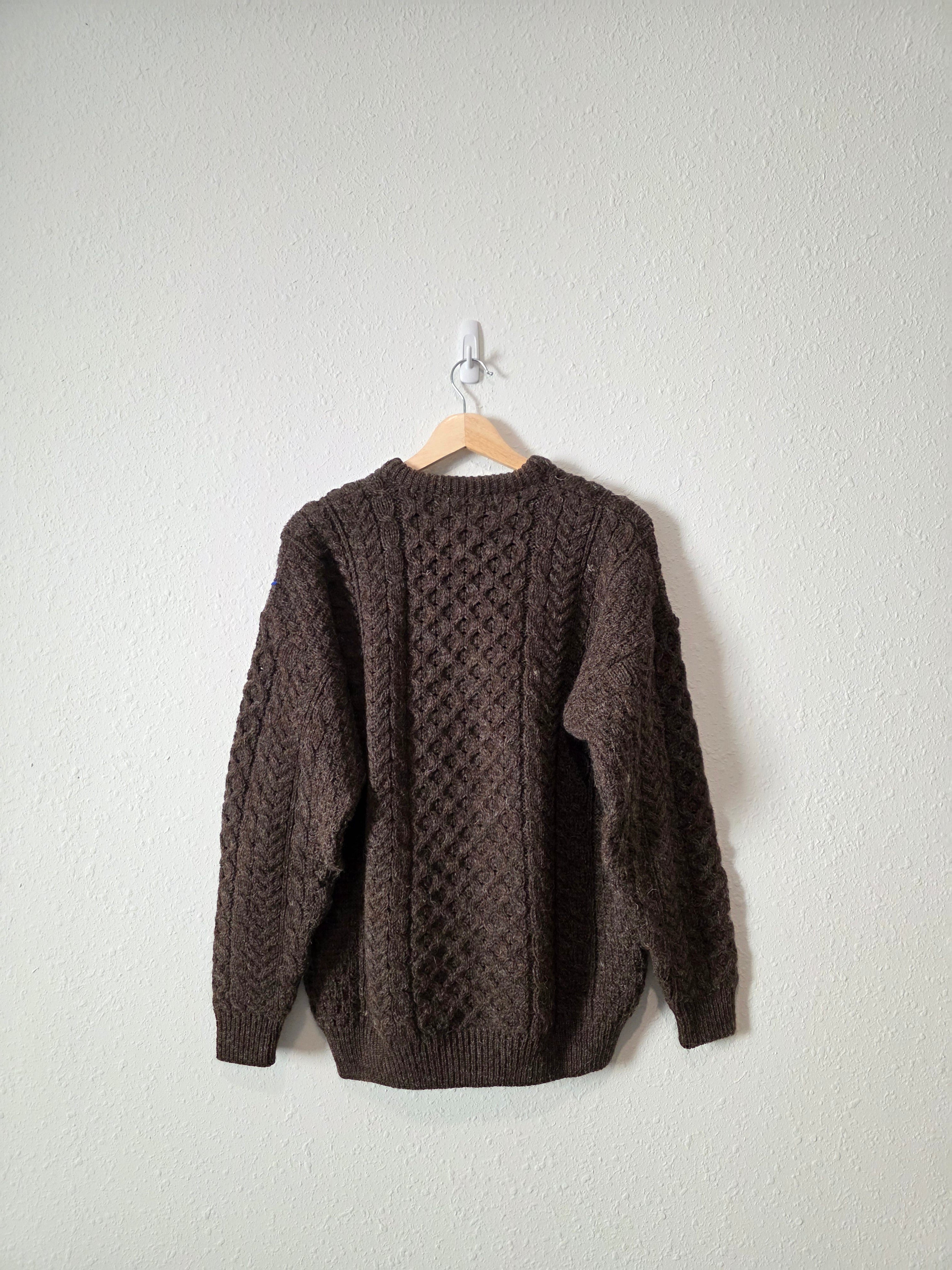 Vintage Cable Knit Wool Sweater (M)