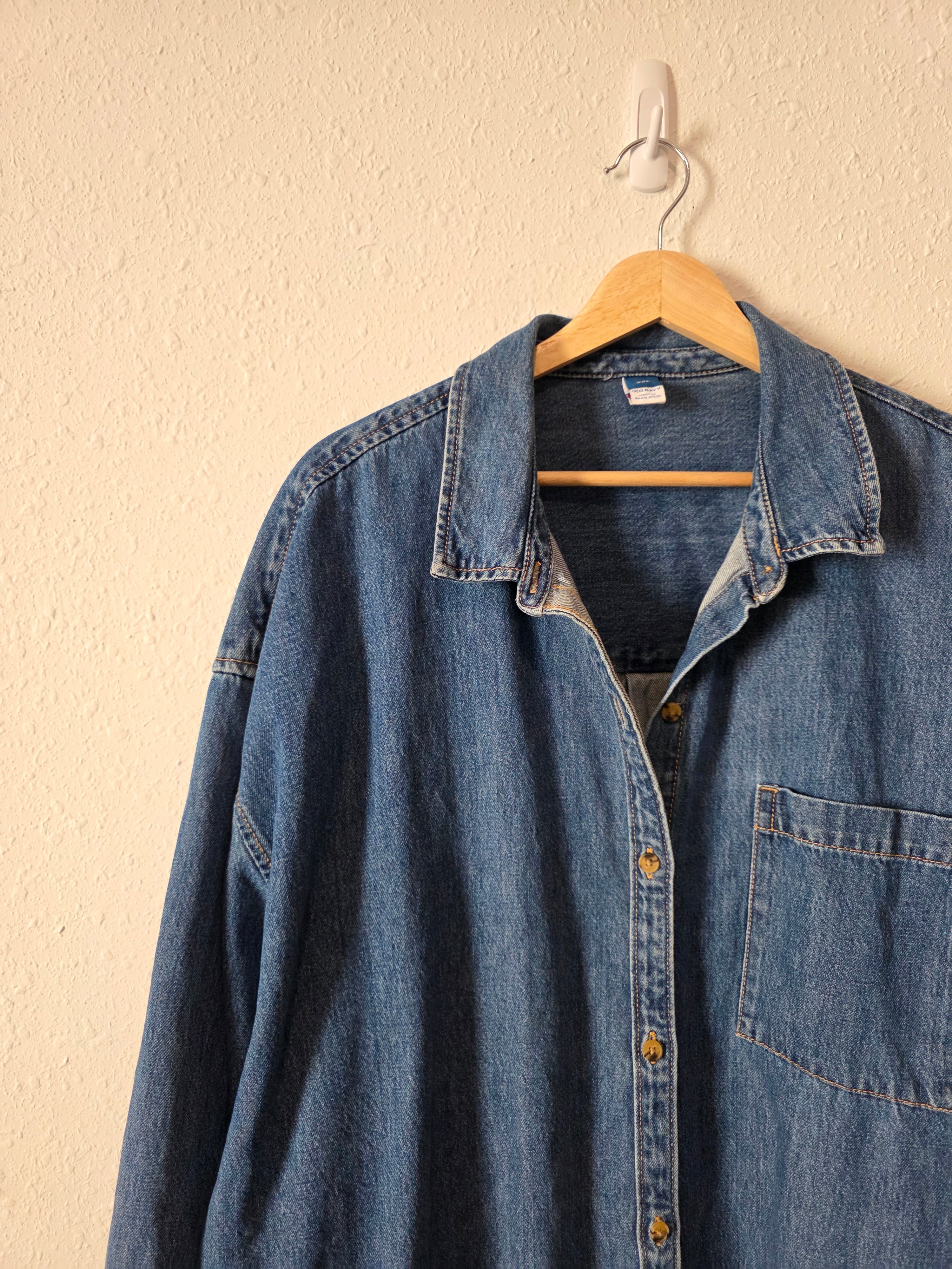 Denim Cotton Button Up (XXL)