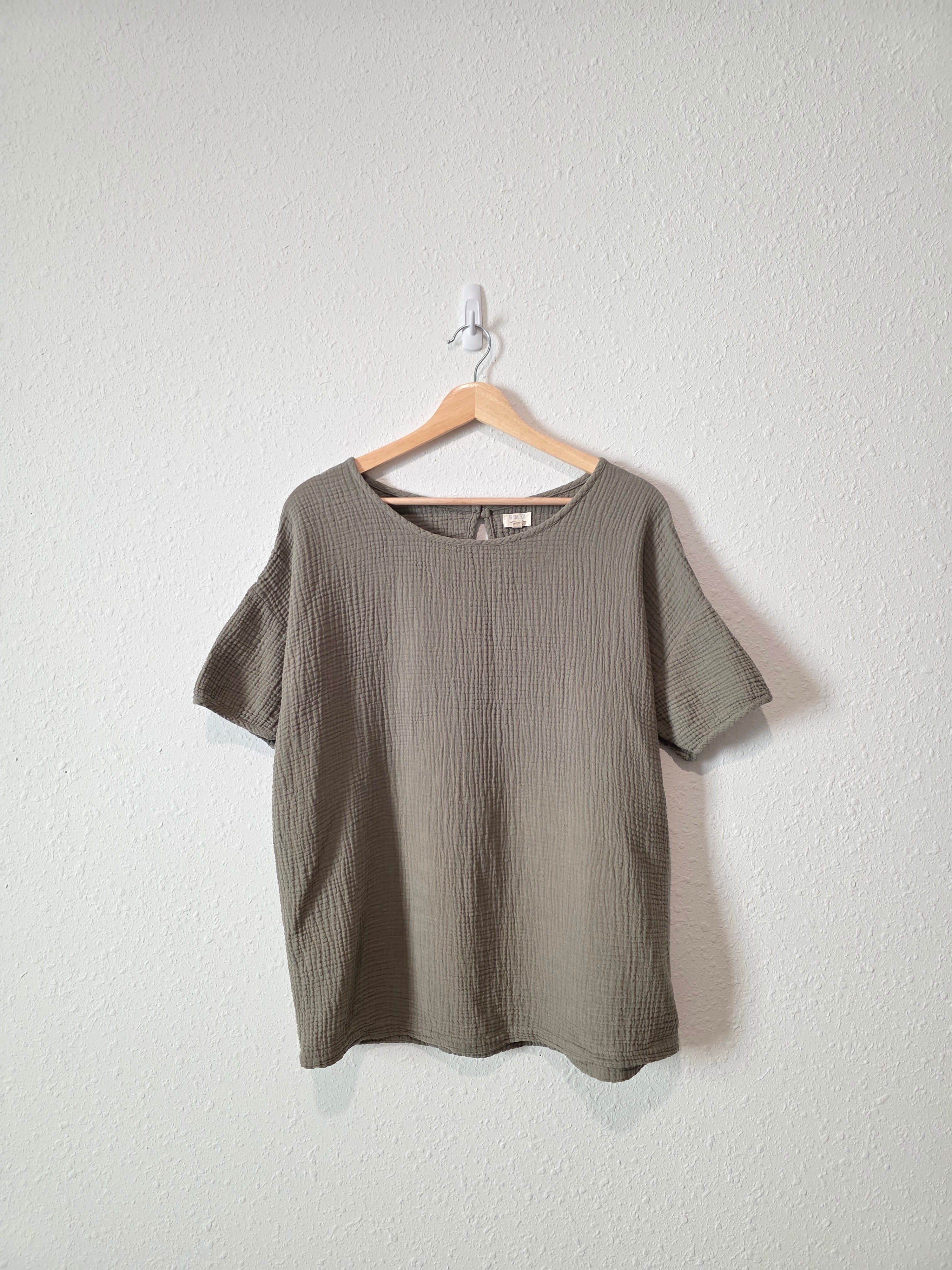 The Simple Folk Olive Muslin Top (S)