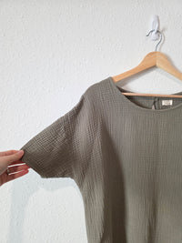 The Simple Folk Olive Muslin Top (S)