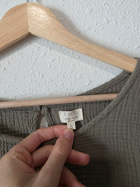 The Simple Folk Olive Muslin Top (S)
