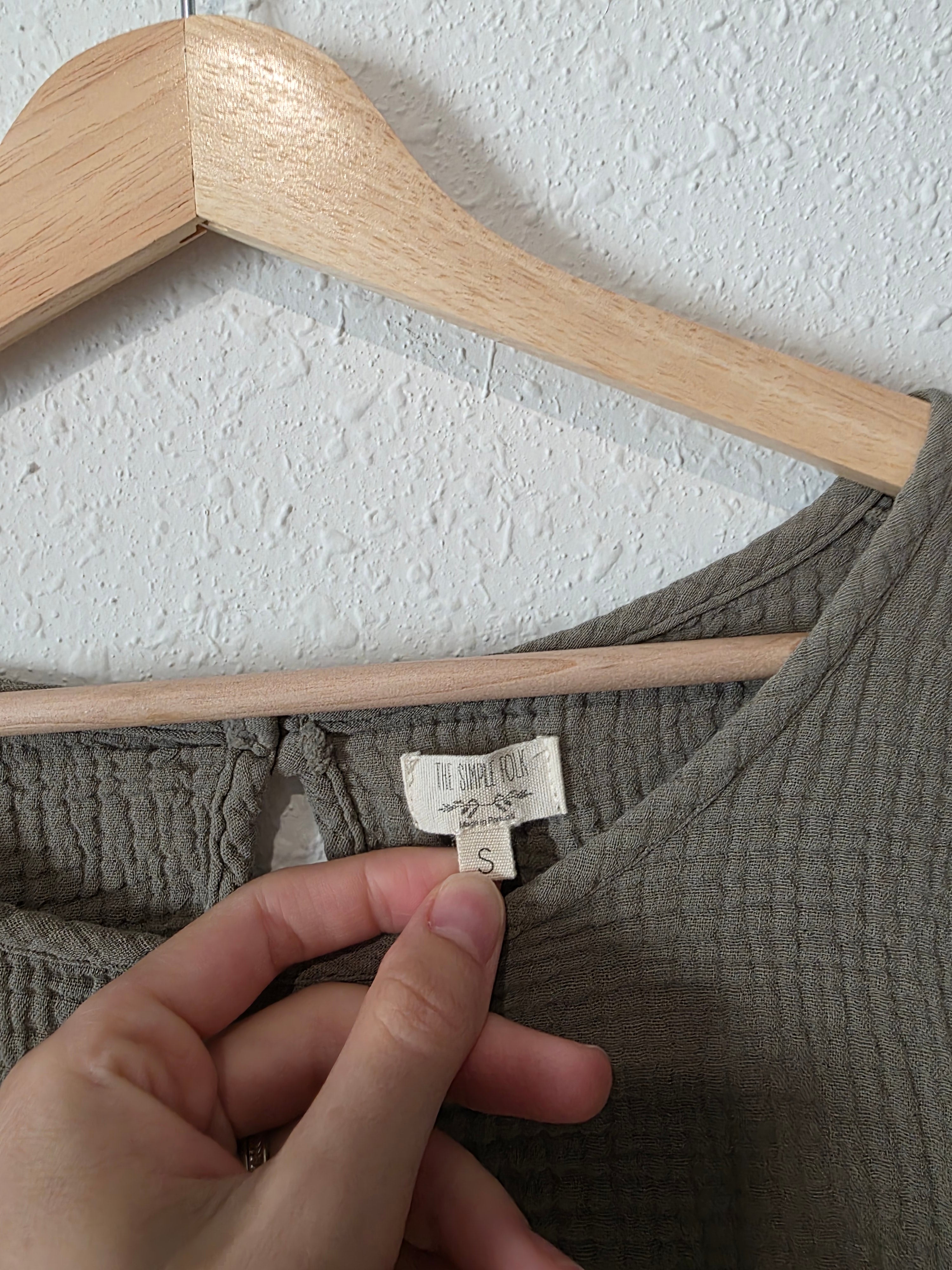 The Simple Folk Olive Muslin Top (S)