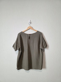The Simple Folk Olive Muslin Top (S)