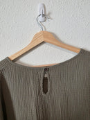 The Simple Folk Olive Muslin Top (S)
