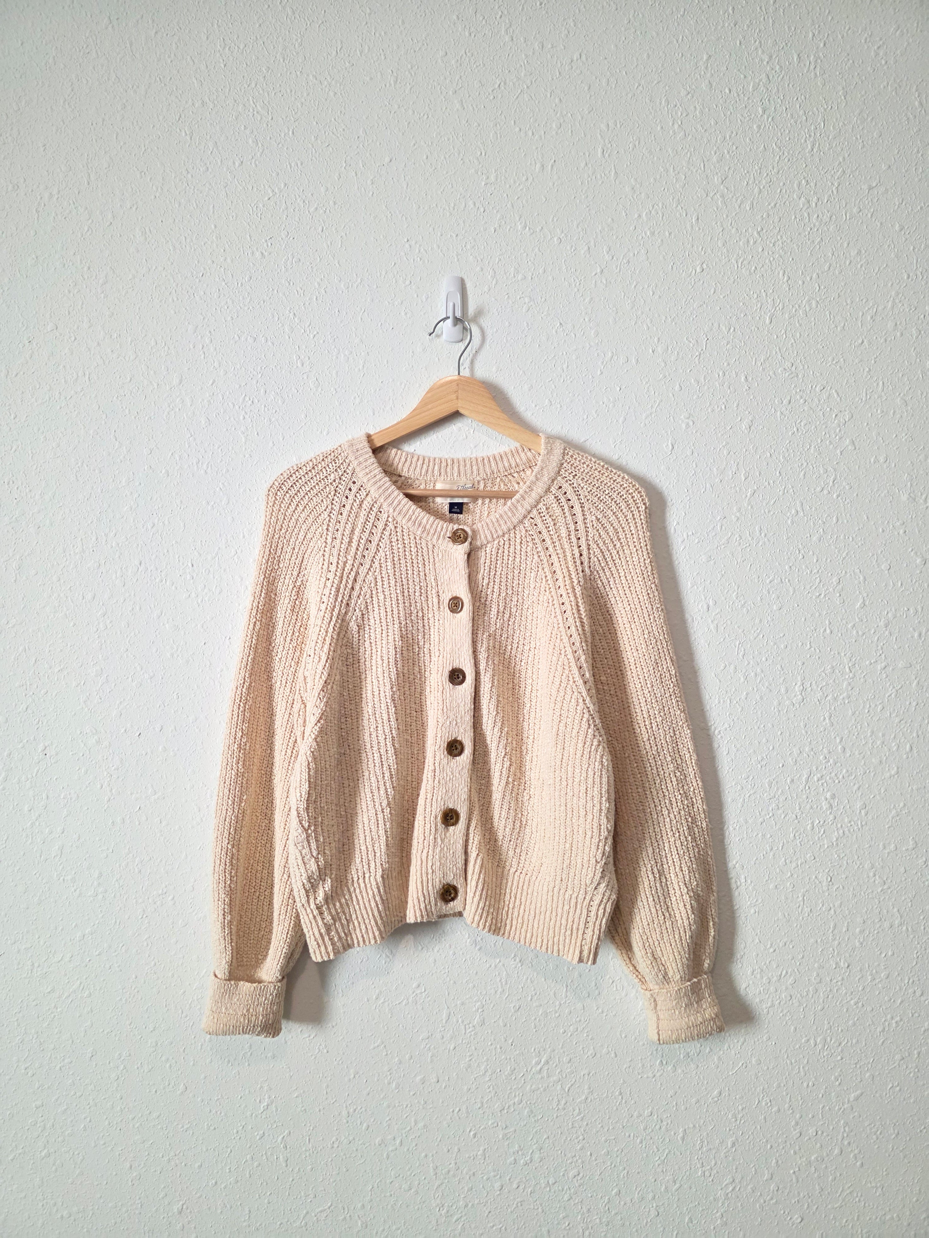 Chunky Cotton Cardigan Sweater (M)