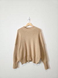 Neutral Oversized Ribbed Sweater (S)