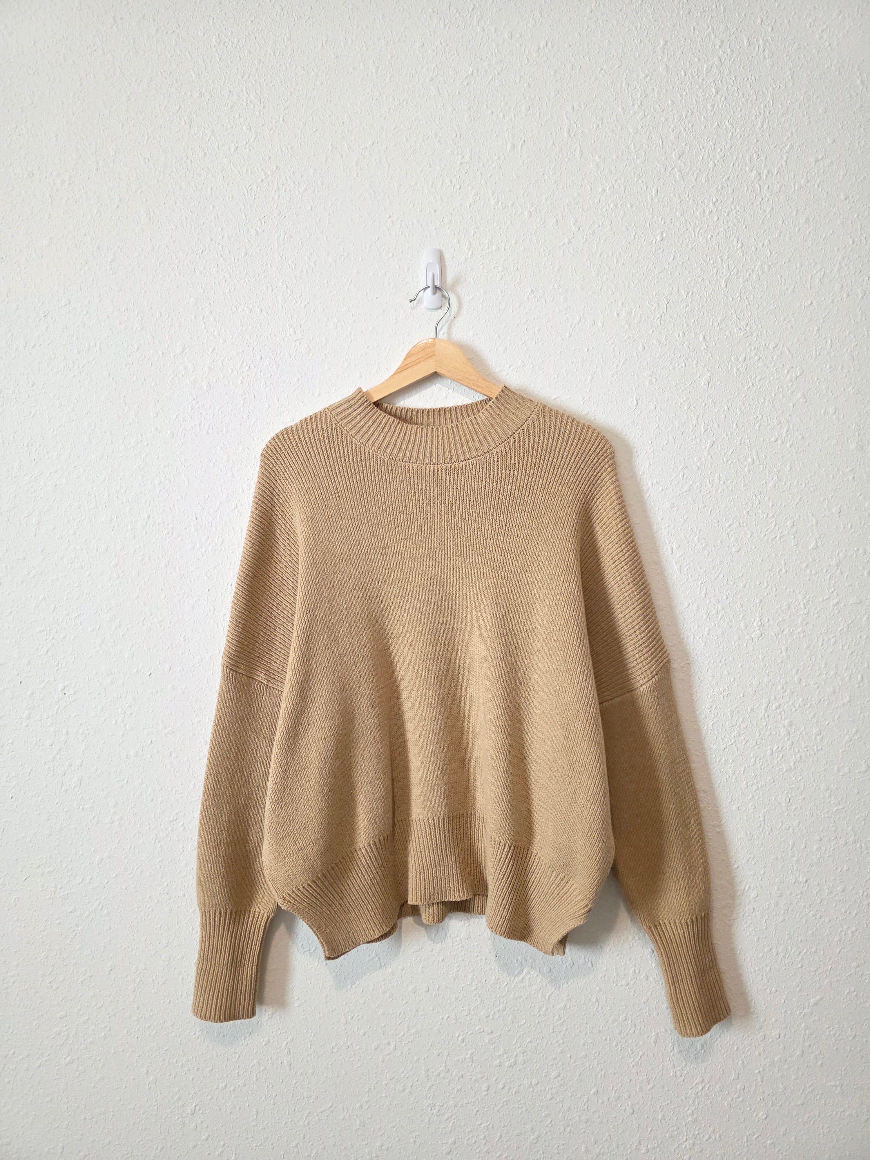 Neutral Oversized Ribbed Sweater (S)