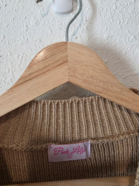 Neutral Oversized Ribbed Sweater (S)