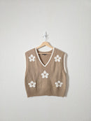 Brown Floral Sweater Vest (M)