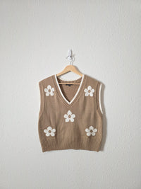 Brown Floral Sweater Vest (M)