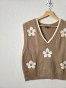 Brown Floral Sweater Vest (M)