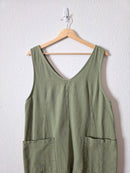 Olive Relaxed Cotton Jumpsuit (M)