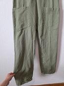 Olive Relaxed Cotton Jumpsuit (M)