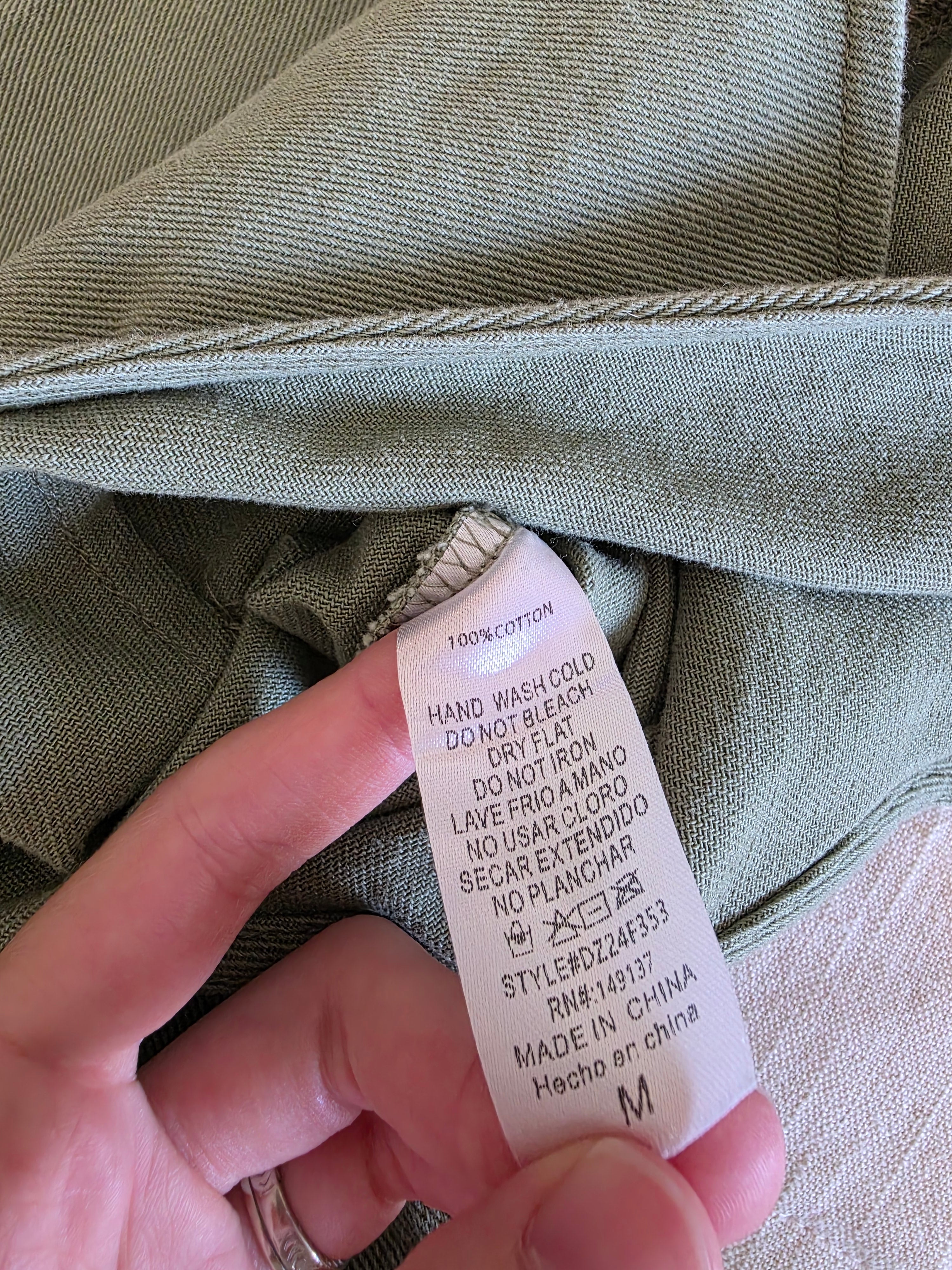 Olive Relaxed Cotton Jumpsuit (M)