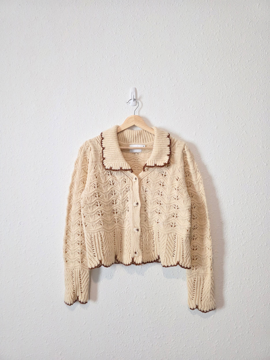 Lush Textured Collared Cardigan (L)