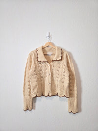 Lush Textured Collared Cardigan (L)