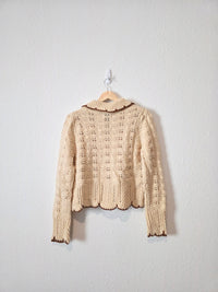 Lush Textured Collared Cardigan (L)