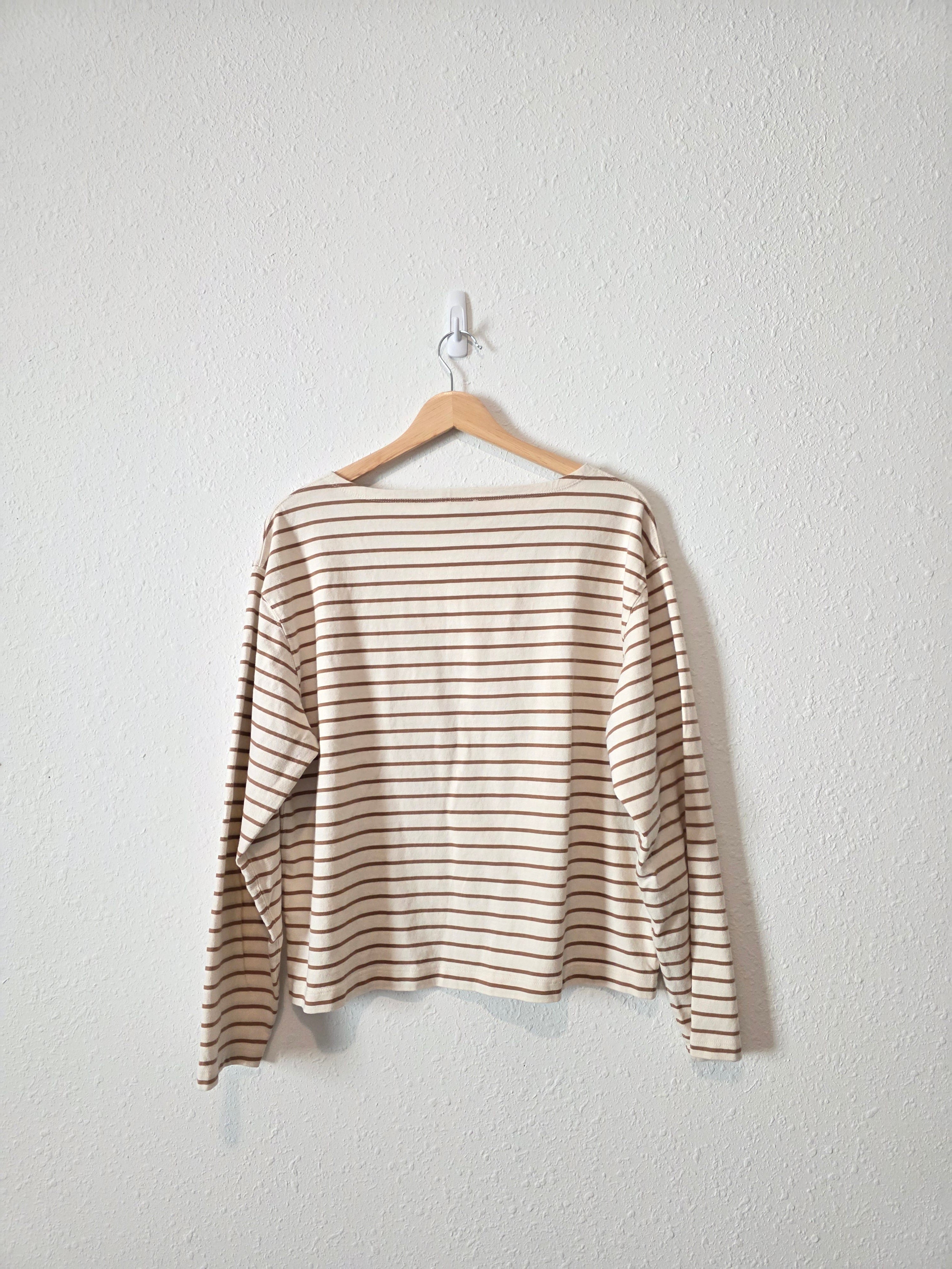 J.Crew Striped Cotton Tee (L)