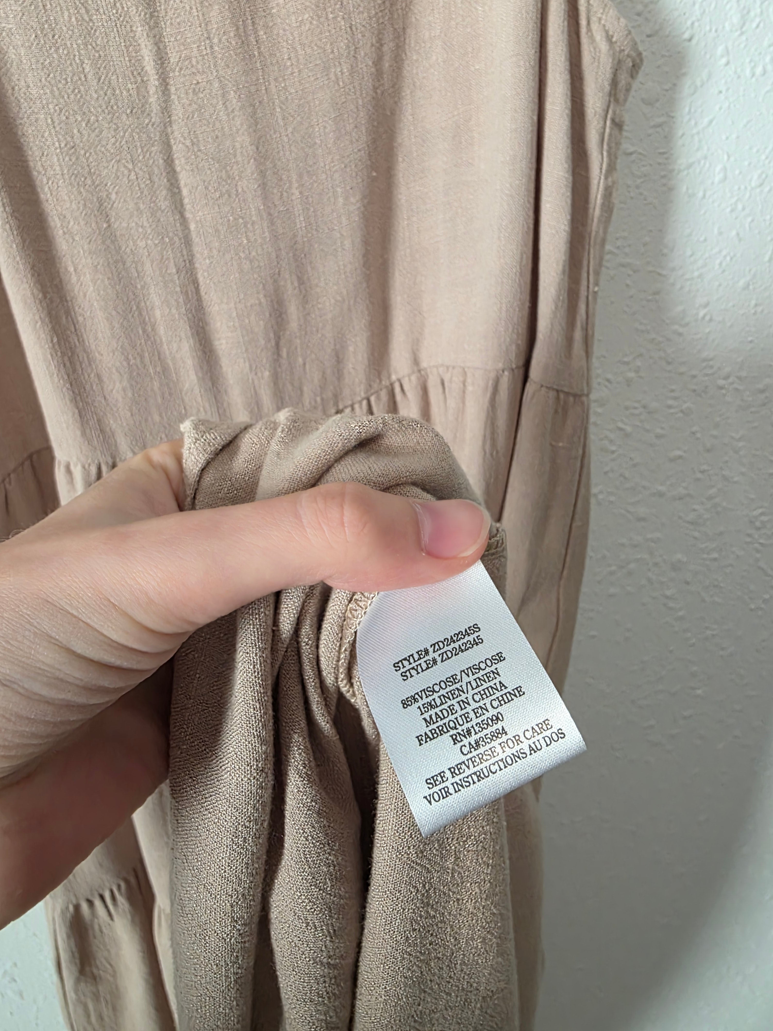 Z Supply Linen Blend Midi Dress (XS)