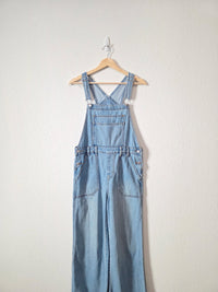Light Wash Wide Leg Overalls (4)