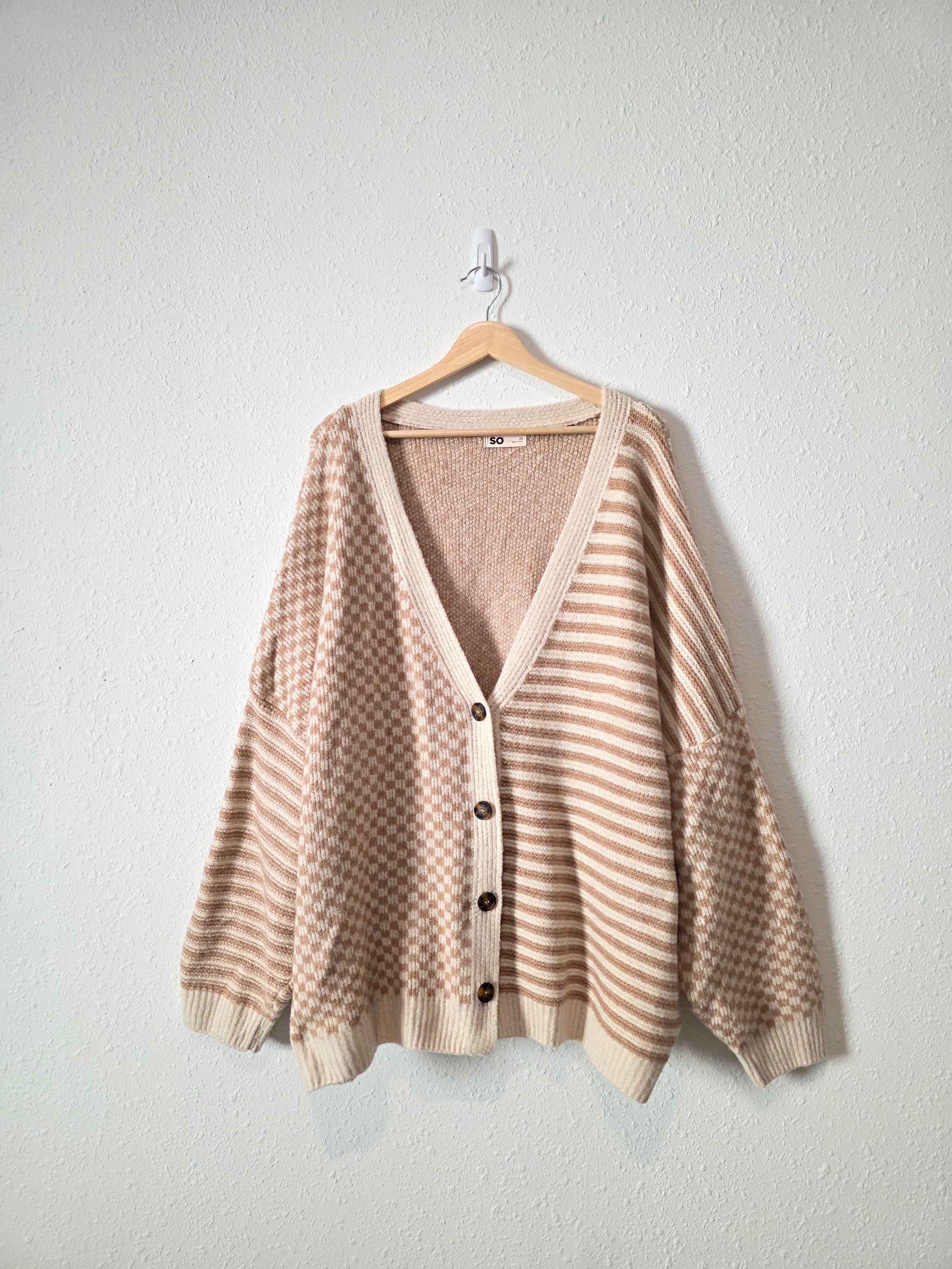 NEW Neutral Checkered Cardigan (2X)