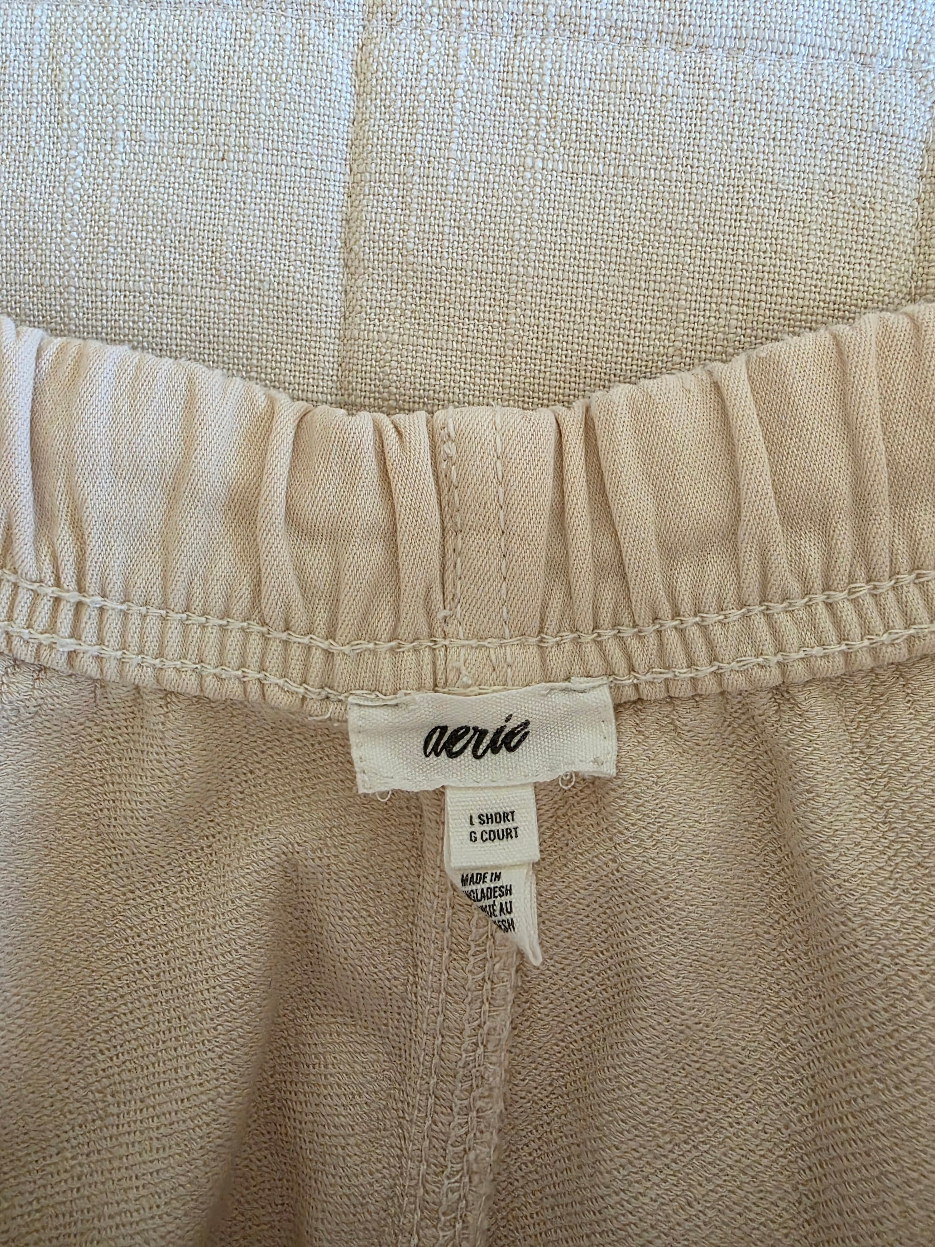 Aerie Cream Wide Leg Pants (L)