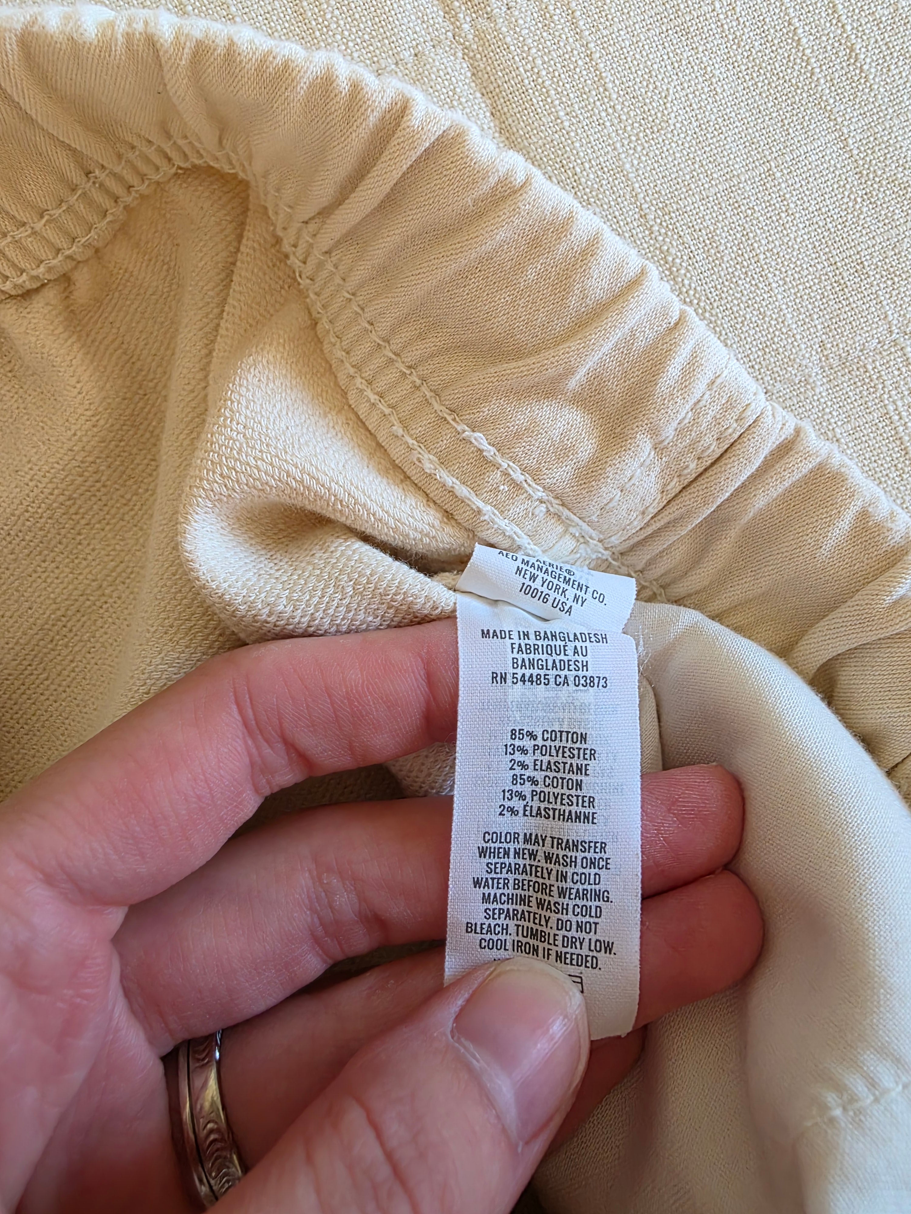 Aerie Cream Wide Leg Pants (L)