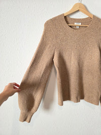 J.Crew Ribbed Puff Sleeve Sweater (S)