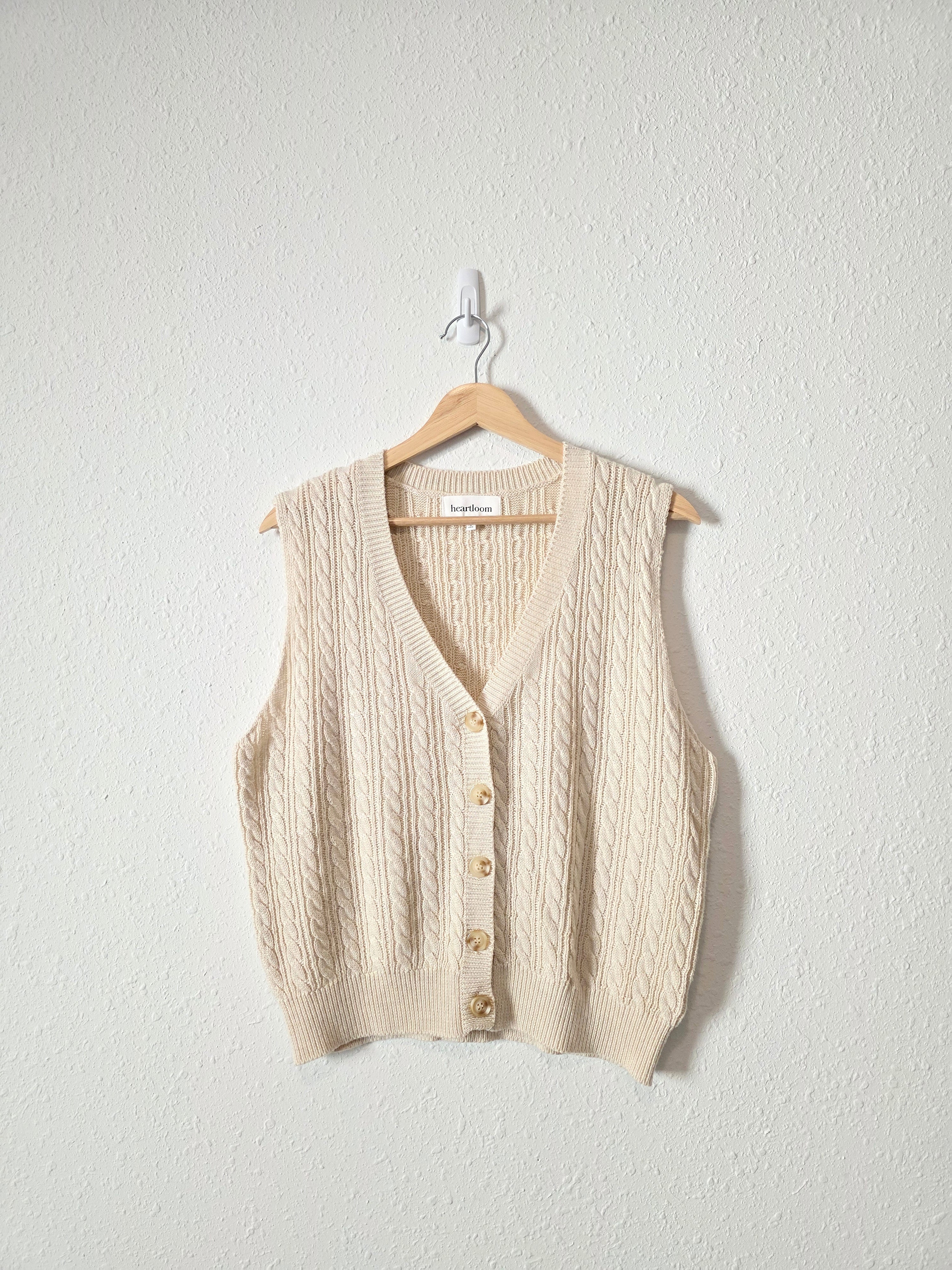 Heartloom Cable Knit Sweater Vest (L)