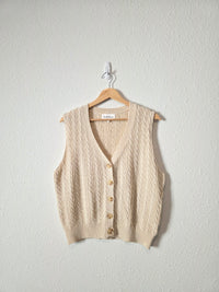 Heartloom Cable Knit Sweater Vest (L)