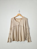Easel Ribbed Waffle Henley Tee (L)
