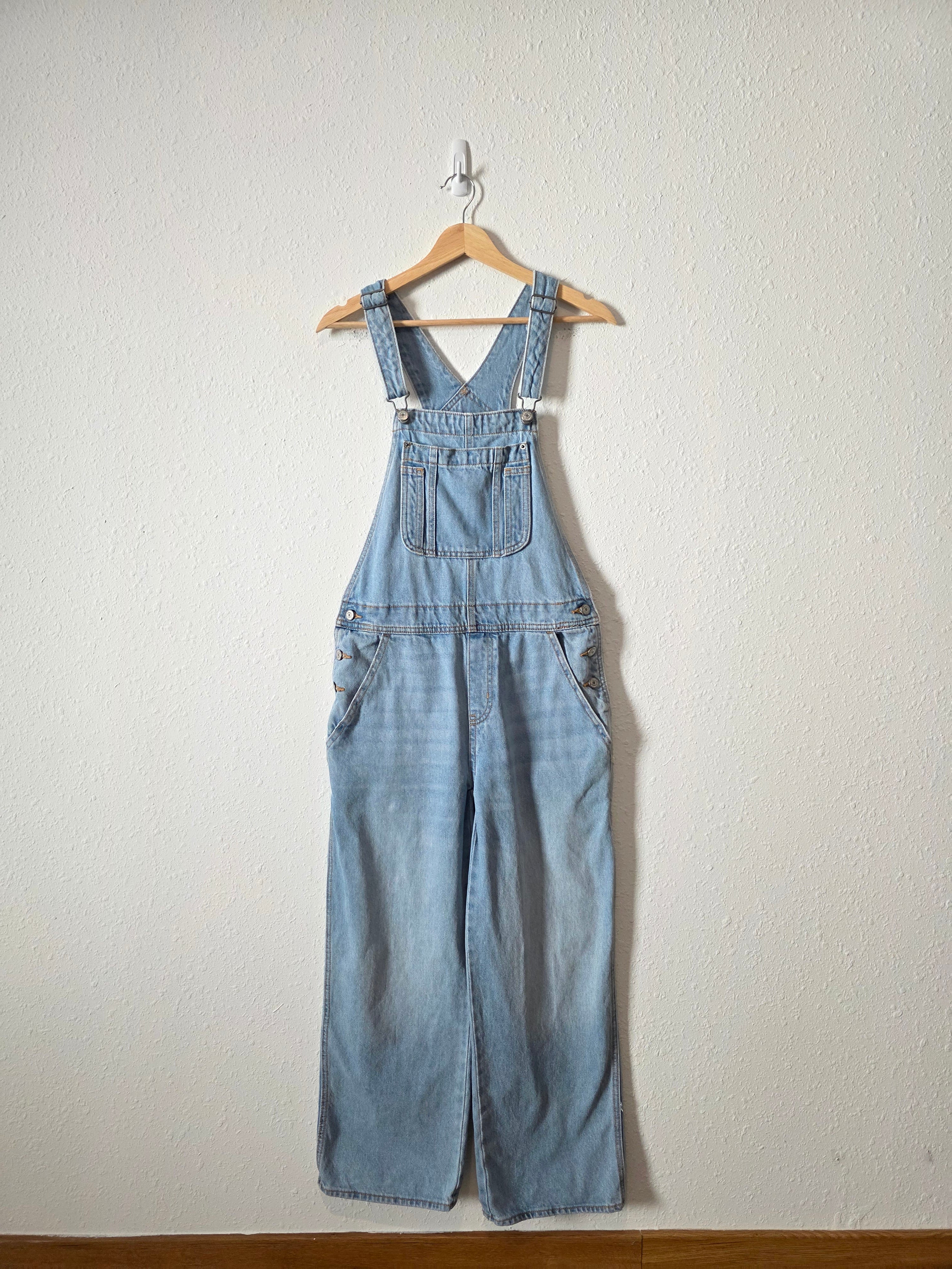 Baggy Wide Leg Denim Overalls (4)