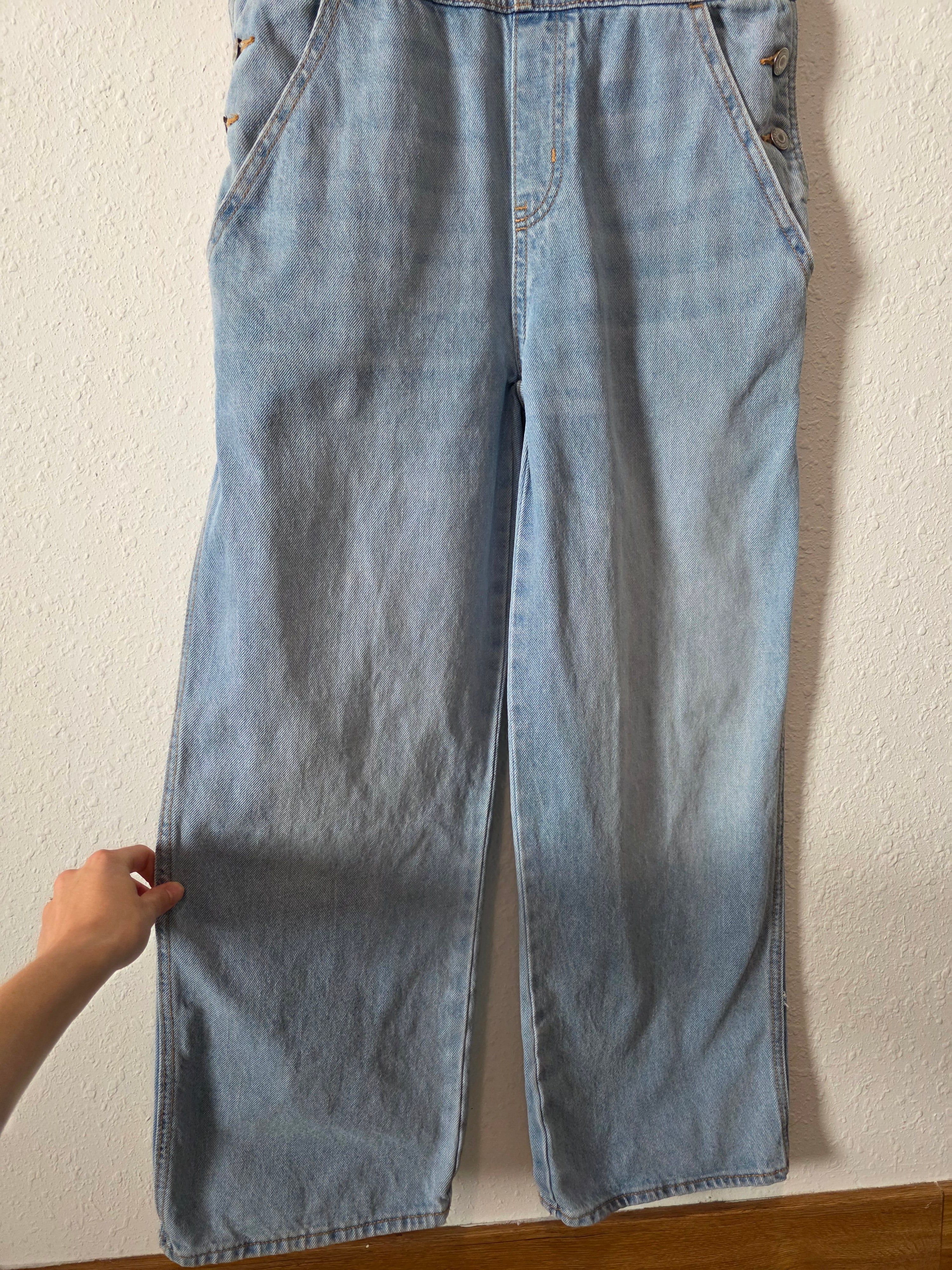 Baggy Wide Leg Denim Overalls (4)