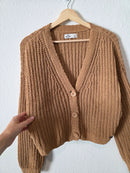 Brown Cozy Chenille Cardigan (M)