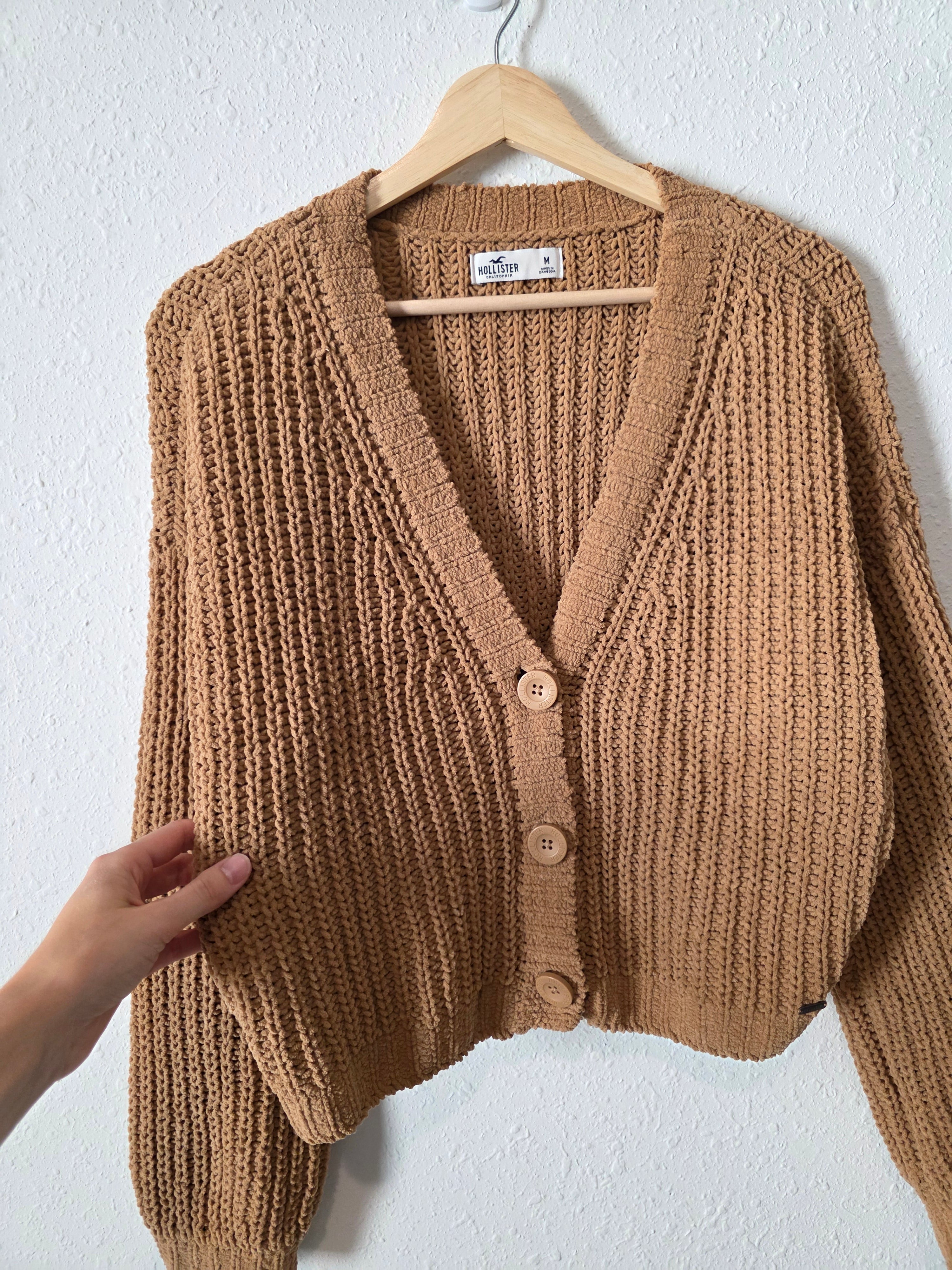 Brown Cozy Chenille Cardigan (M)
