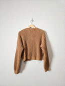 Brown Cozy Chenille Cardigan (M)