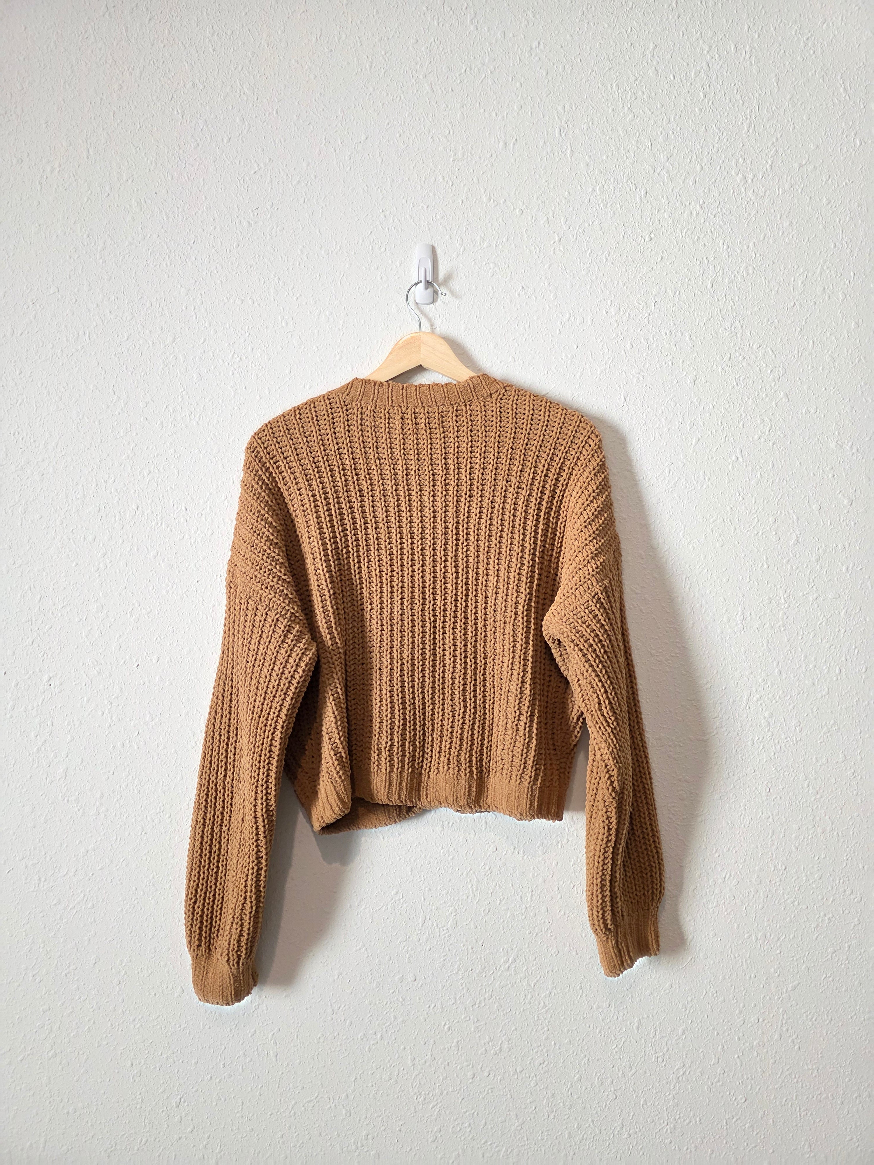 Brown Cozy Chenille Cardigan (M)
