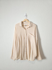 Oversized Cotton Gauze Button Up (M)