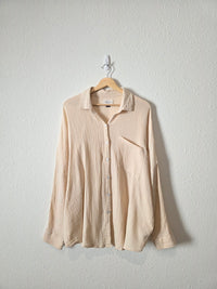 Oversized Cotton Gauze Button Up (M)