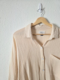 Oversized Cotton Gauze Button Up (M)